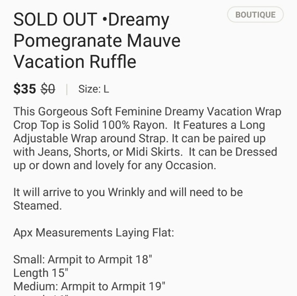 Mauve Ruffle Crop Top - Picture 3 of 3